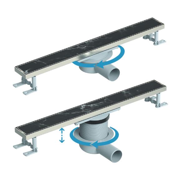 Duschrinne aus Edelstahl Model Scala 360° 80 cm Lang