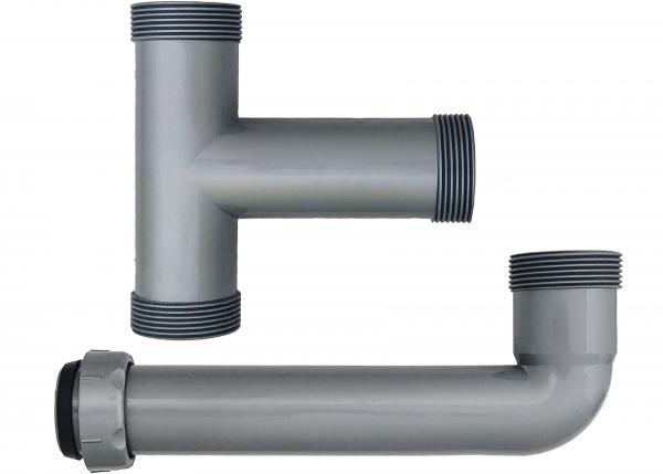 Keton Ablaufgarnitur / Siphon für Spüle mit 2 Becken Komplettset