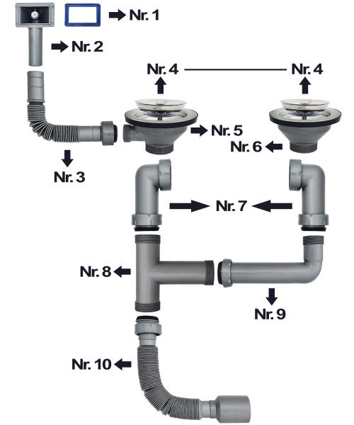 Syphon Set für Einbauspüle