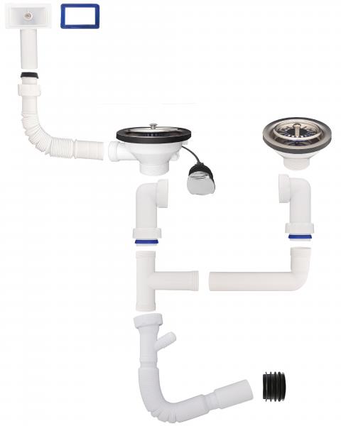 2-Becken Automatische Excenter für Spülen Siphon -Universal