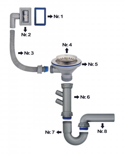 Siphon Set für Keton Einbauspüle