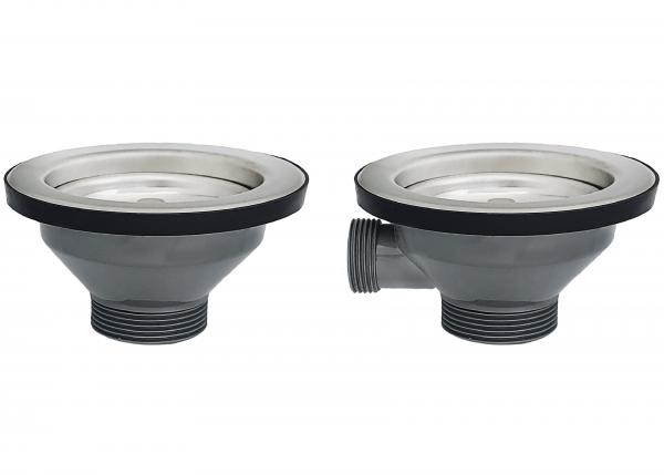 Keton Ablaufgarnitur / Siphon für Spüle mit 2 Becken Komplettset